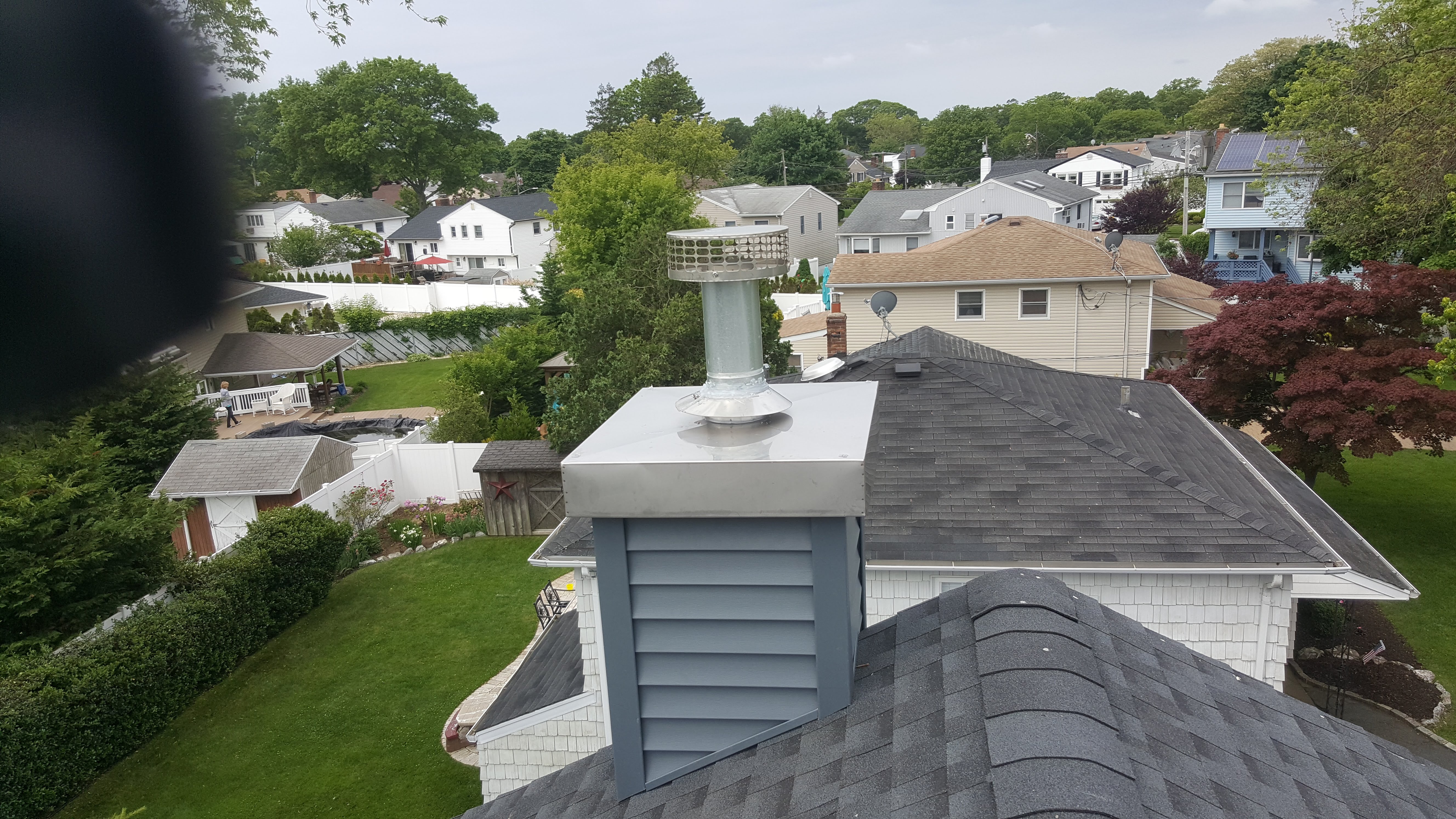 Complete chimney crown rebuild and waterproofing in Oceanside, New York